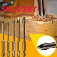 

Cross Triangle Drill Bit 3/4/5/6/7 MM Brick Tile Wall Wood Punch Hole Opener Drill Bit Tip Utility Tools For Woodworking