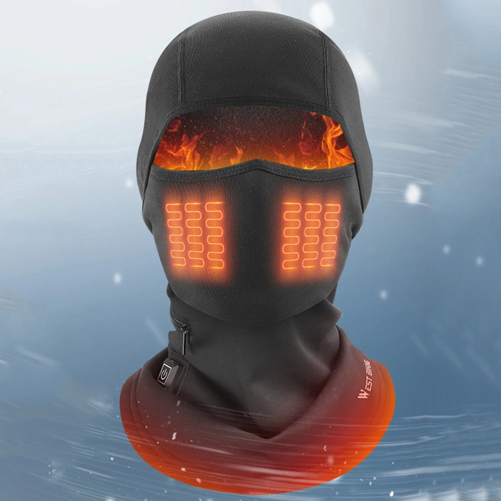 Description Picture 5 of itemWarm Winter Balaclava Fleece Cycling Cap USB Heating Headgear Neck Warmer Electric Heated Face Masks for Ski Bicycle Motorcycle