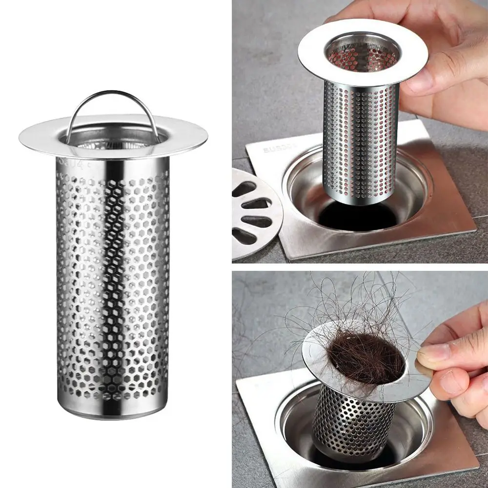 

Floor Drain Filter Mesh Anti-Clogging Sink Strainer Food Hair Stopper With Handle Anti-Pest Sealing Cover Shower Leak Net