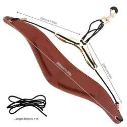 Premium Genuine Leather Adjustable Saxophone Neck Strap - Double Shoulder Design, Cowhide Material, Available in Two Colors (Brown)