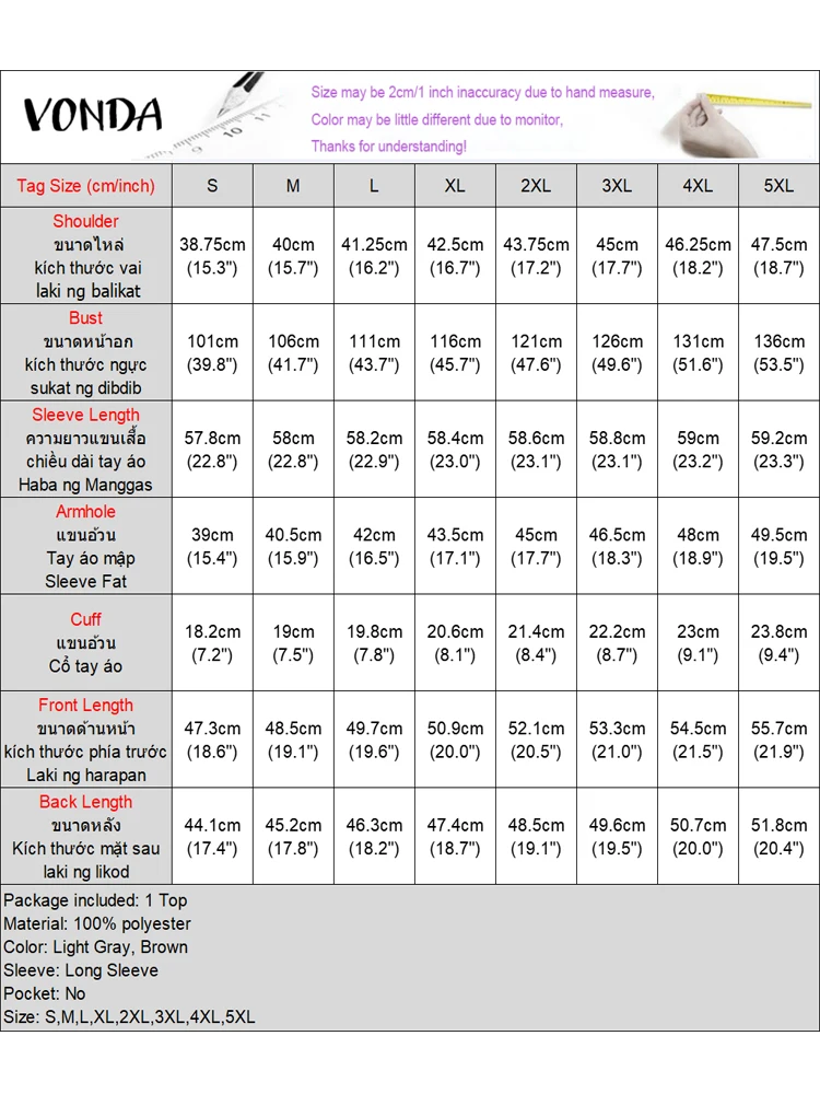VONDA Fashion Long Sleeve Hooded Sweatshirts 2024 Women Causal Solid Color Zipper Pullover Soprt Simple Loose Hoodies Oversized 6