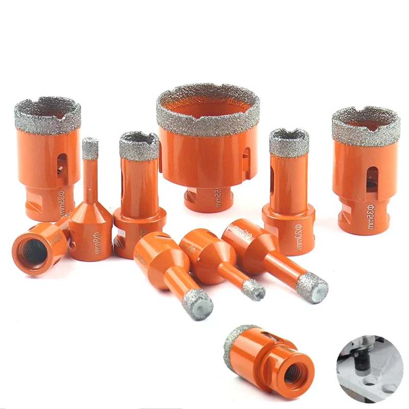 Diamond Brazed Core Dry Drill Bit 1Pc 6-100mm for Porcelain Tiles Marble Glass Granite Hole Cup Saw Cutter Accessories Cutting