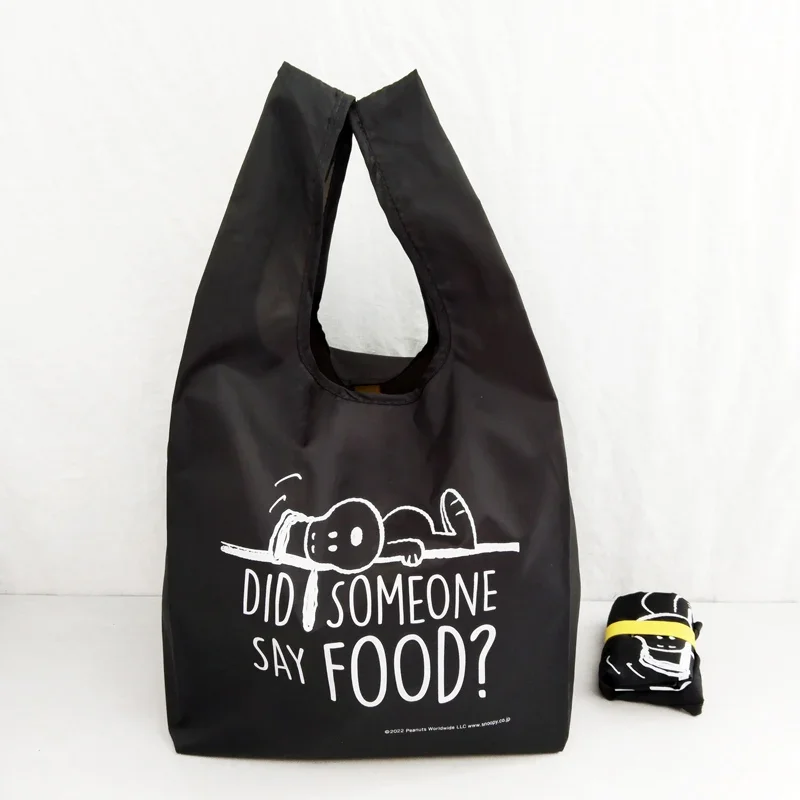 New Snoopy Foldable Shopping Bag Cartoon Large Capacity Tote Anime Reusable Travel Sundries Bags Women Portable Shoulder Handbag