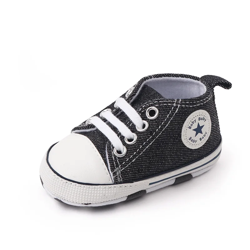 Spring Collection Baby Shoes: Classic Canvas Sneakers with Soft Sole for Newborns and Toddlers