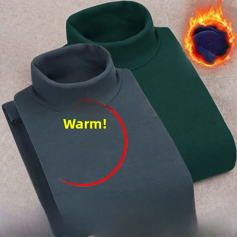 Half turtleneck [solid color] dark gray + dark green