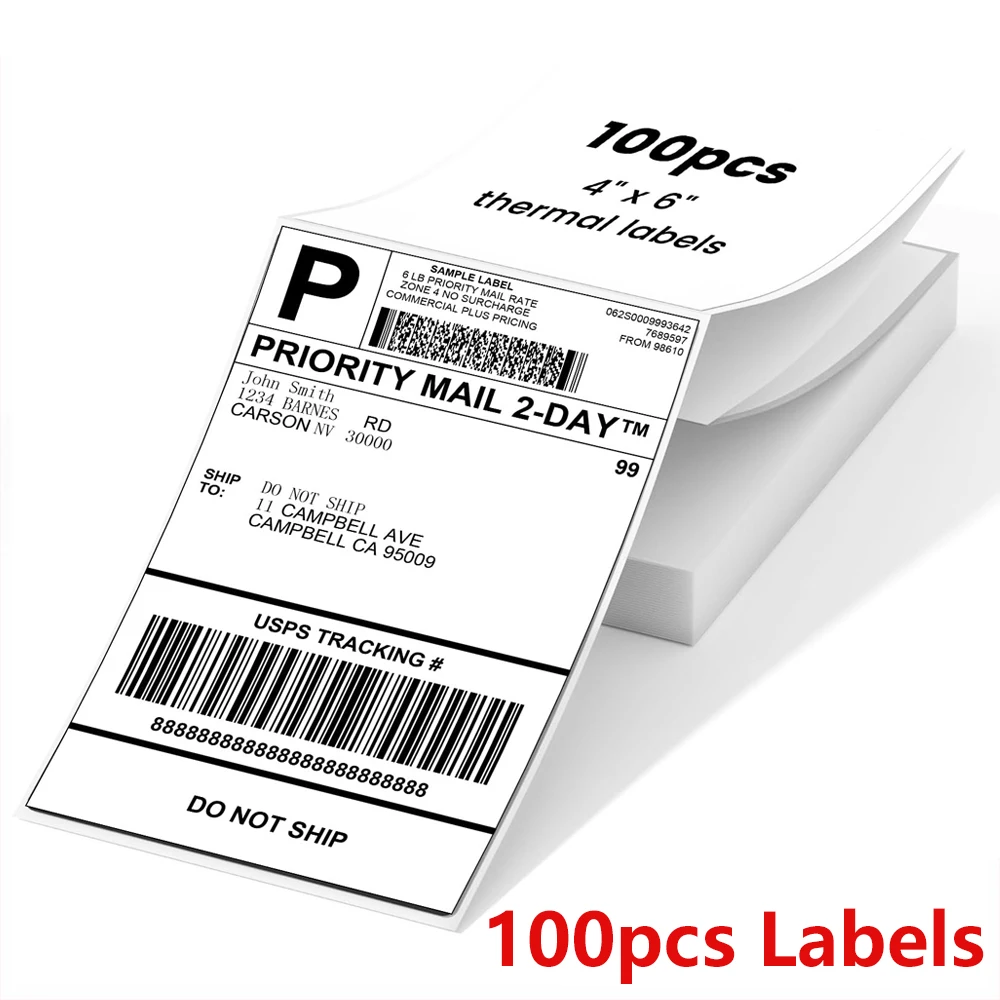 תוויות משלוח בגודל 4x6 אינץ' 100x150 מילימטר נייר תרמי מתקפל עם דבק עצמי למדפסת תוויות משלוח ל-Express Waybill