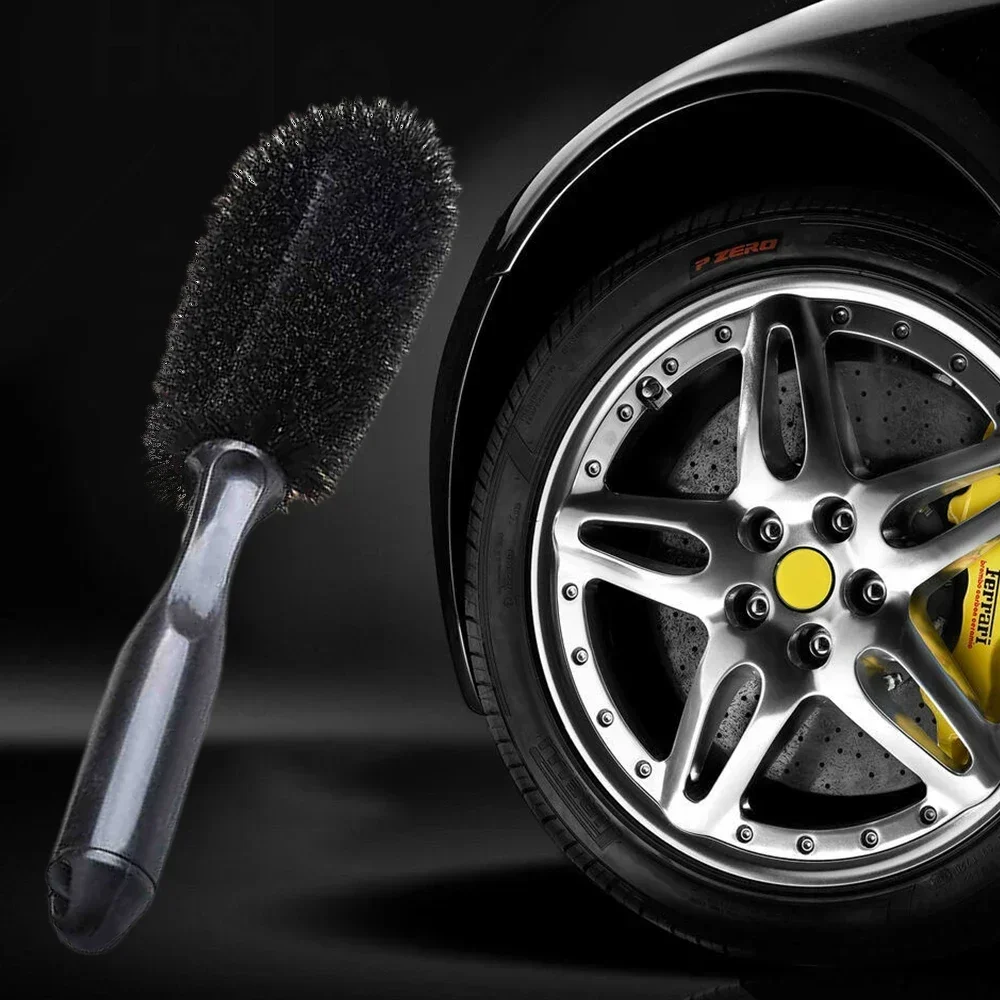 Car Wheel Tire Cleaning Brush Tool, Rim Scrubber Detailing Brush  Lightweight Grooming Brush Long Handle Truck for Vehicle Motorcycles