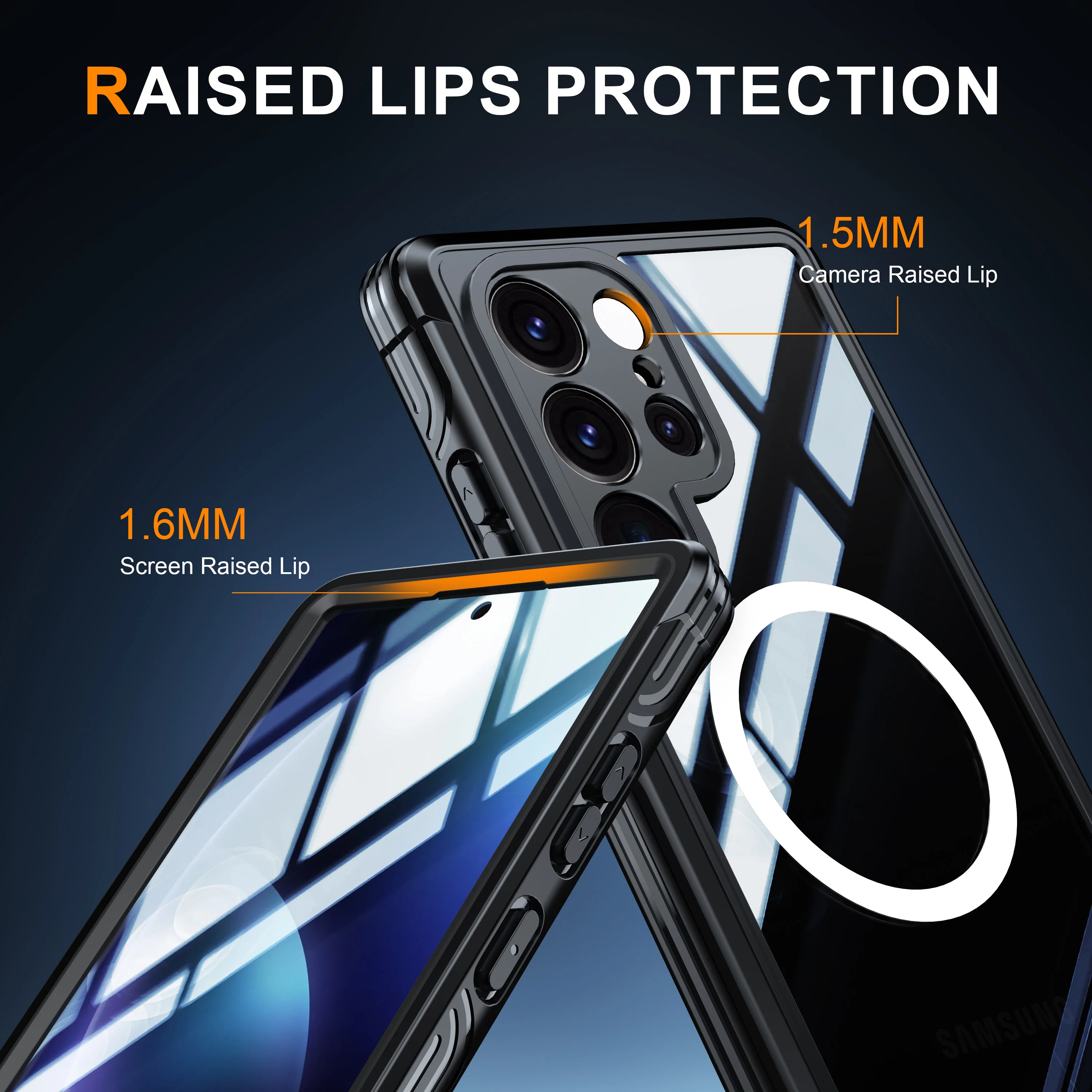 360 Protection Dual Layer Glass Clear Shockproof Wireless Charging MagSafe Phone Case