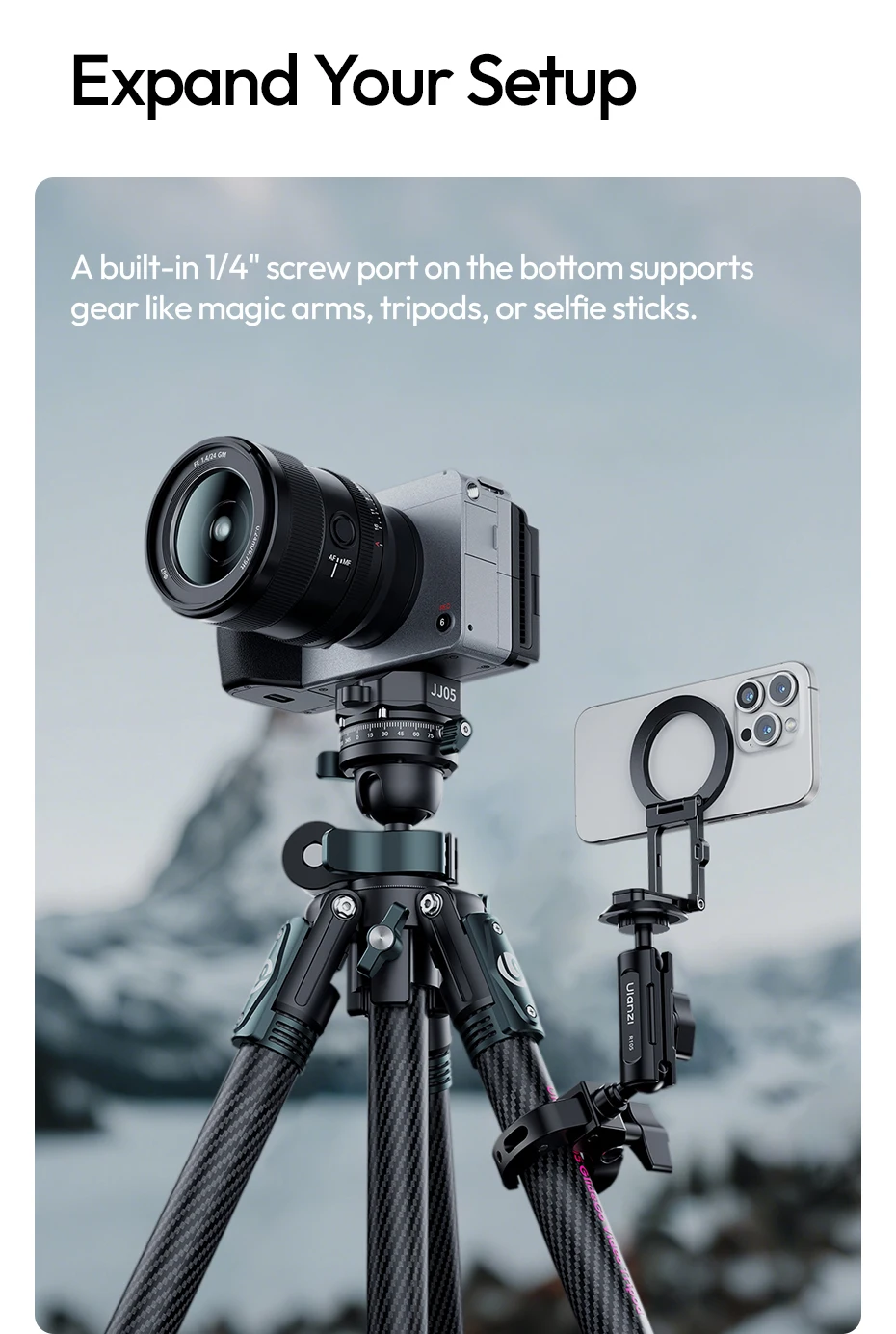 MA50 Uka Foldable Magnetic Phone Holder for Iphone 16 15 14 13 Tripod Mount Mags