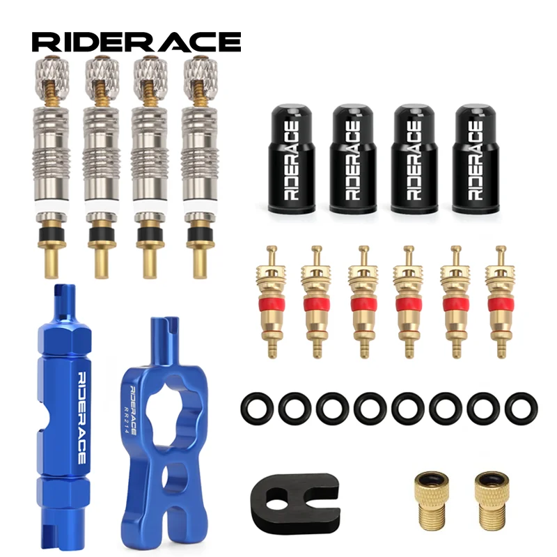 Bicycle Presta Tubeless Valve Core Kit Removable Aluminum Alloy Presta Valve Stem Caps Bike Tubeless Tire Repair Tools