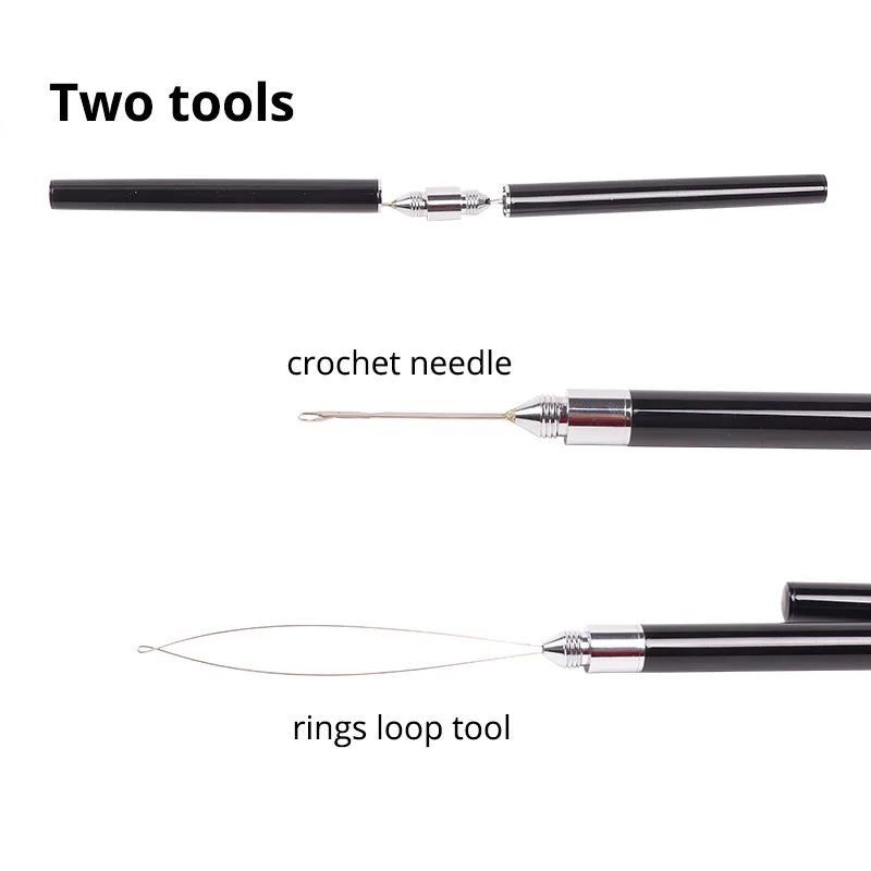 Two Head Stainless Hair Loop Needle Threader And Crochet Hook For Braiding Hair Hair Extension Tools Crochet Dreadlock Wig Tools