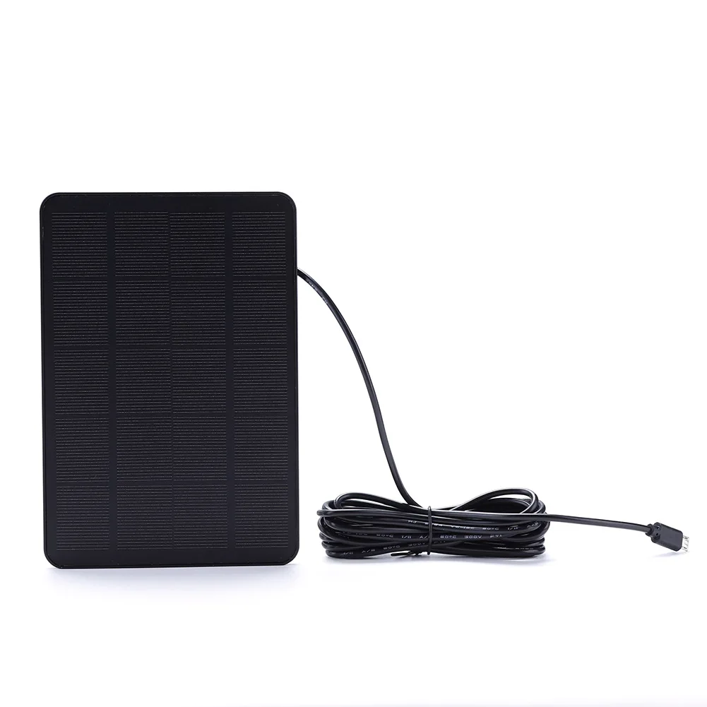 10W 5V Outdoor Solar Cells Charger Solar Panel for Security Cameras Small Home Light System with Micro USB+Type-C 2 In 1 Adapter