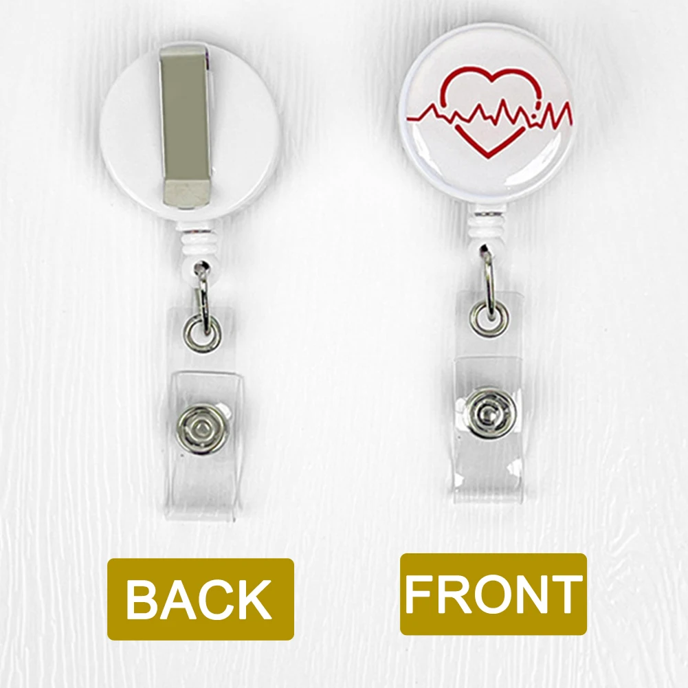 플라스틱 학교 악어 클립 간호사 배지 거치대, 자원 봉사자 다양한 패턴 개폐식 릴, 학생 건강 이름 ID 카드, 8 개