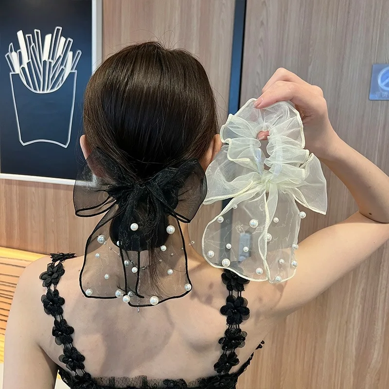 Korean Fashion Design Bowknot Cute Temperament Lady Pearl Hair