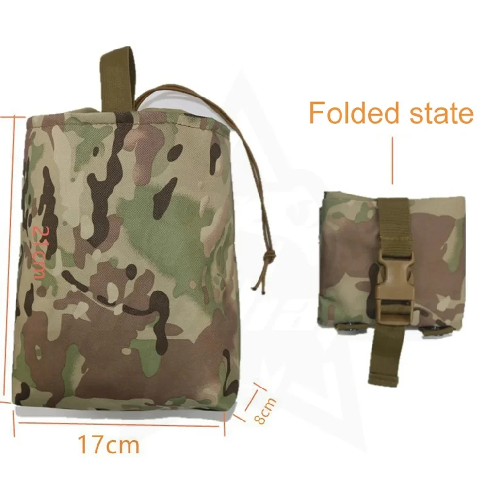 Molle Folding Dump Drop Magazine Pouch Airsoft Outdoor Hiking Hunting Accessories EDC Foldable Recovery MagHolster Waist Bag