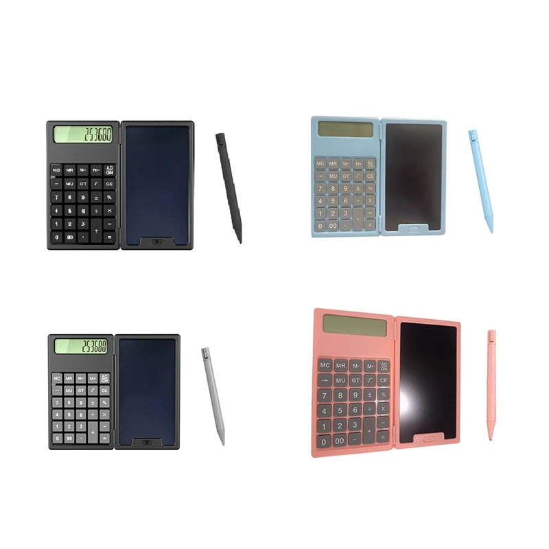 

1Set School Season Scientific Calculator Folding Tablet Business Office Portable Tablet Calculator LCD Tablet Plastic ,Pink