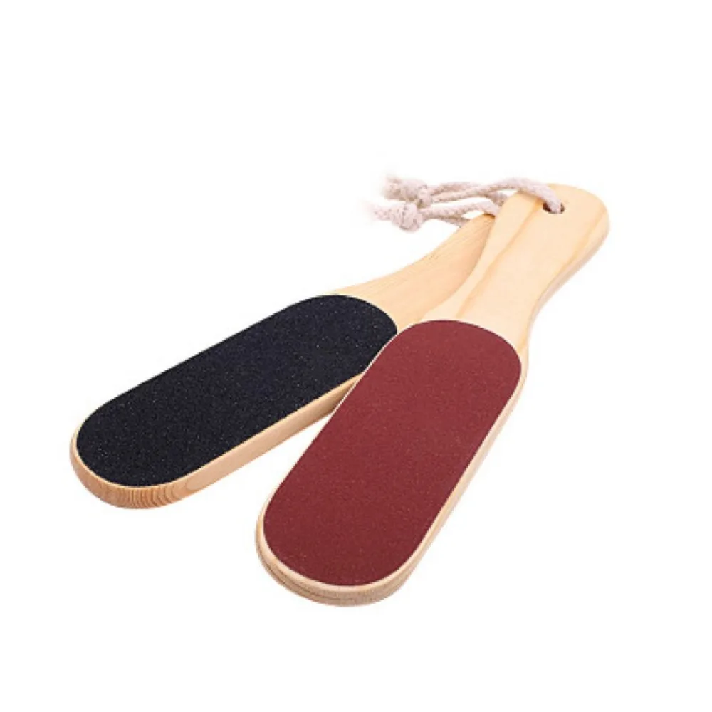 2PCS Pumice Wood Handle Double-sided Scrub File To Remove Dead Skin Calluses Portable Sole Grinding Tool To Rub The Foot Board