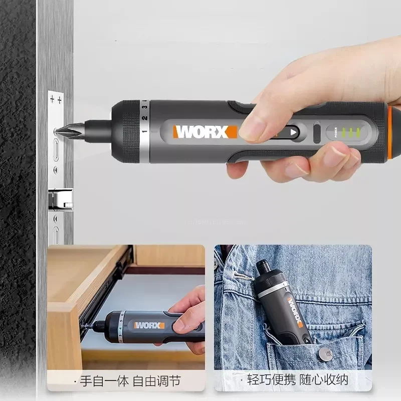 WORX WX242 스마트 무선 전기 스크루 드라이버 세트, USB 충전식 30 비트 세트, 미니 드릴 전동 공구, 4V