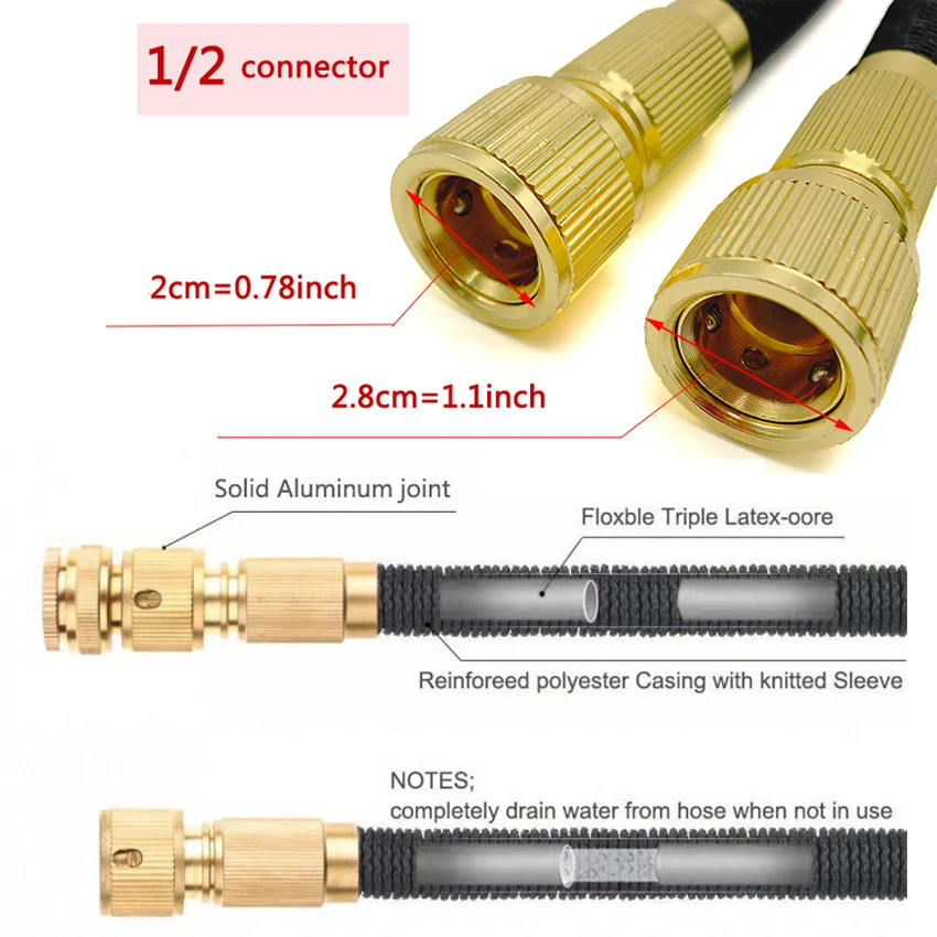 Watering Irrigation Expandable Magic Hose Garden Pipe With Spray Water Gun High-Pressure Car Wash Cleaning Tools