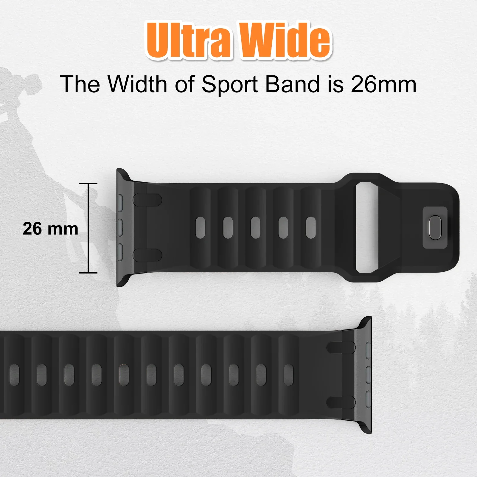 Durable Silicone Sport Strap with Stainless Steel Buckle