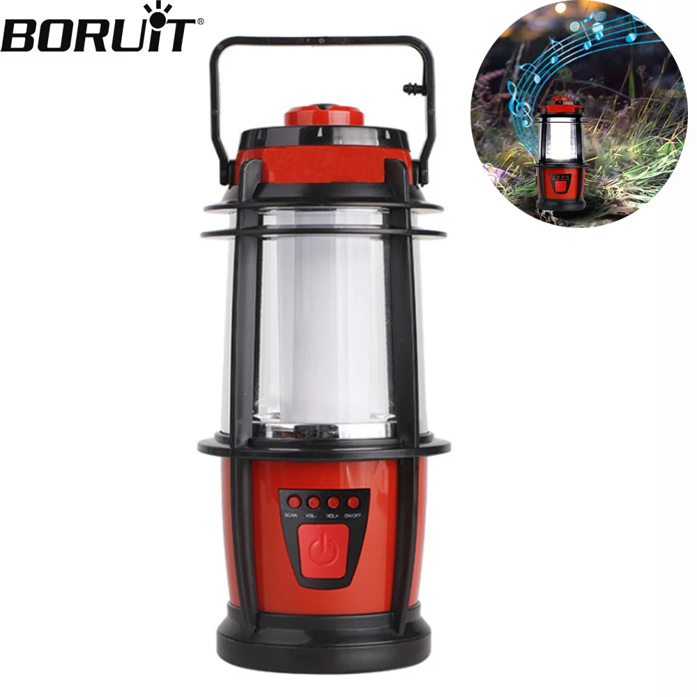

BORUiT Camping Radio Camping Lantern Flashlight Portable Outdoor Lamp Tents Hiking Night Light Hanging Lamp Camping Light