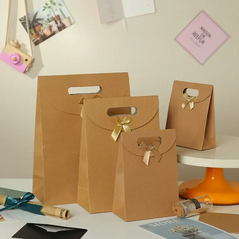 

Портативная крафт-бумага 32/26/20/16 см с упаковочным мешком для подарков на День Благодарения, свадьбу, день рождения, гостей, рождественский подарок