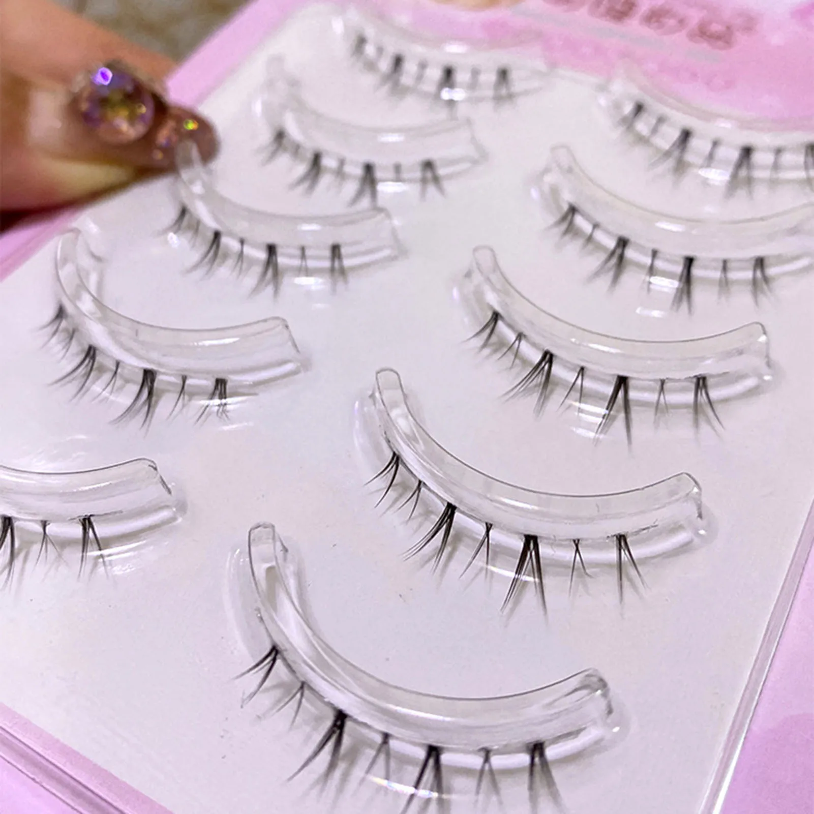 

5 Pairs Maga lashes cosplay Natural Look Bottom Lashes Well Bedded Lengthening Wispy Lash Extension for Travel Nude Eye Makeup