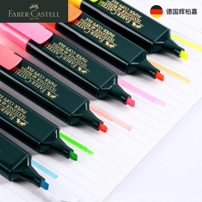 FABER CASTELL Fluorescent Candy Color Highlighter Pen Textliner Marker Pen Marking Stationery School Supplies 2