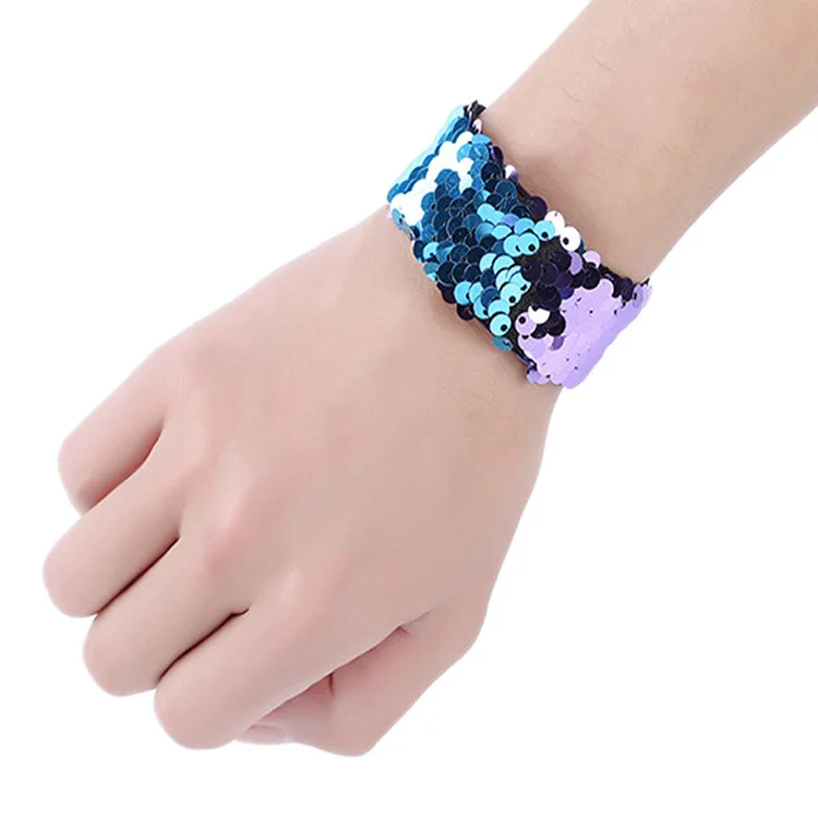 5Pcs Glitter Slap Mermaid Bracelets Sequin Wristband Toys Party Favors Baby Shower Decoration Piniata Fillers
