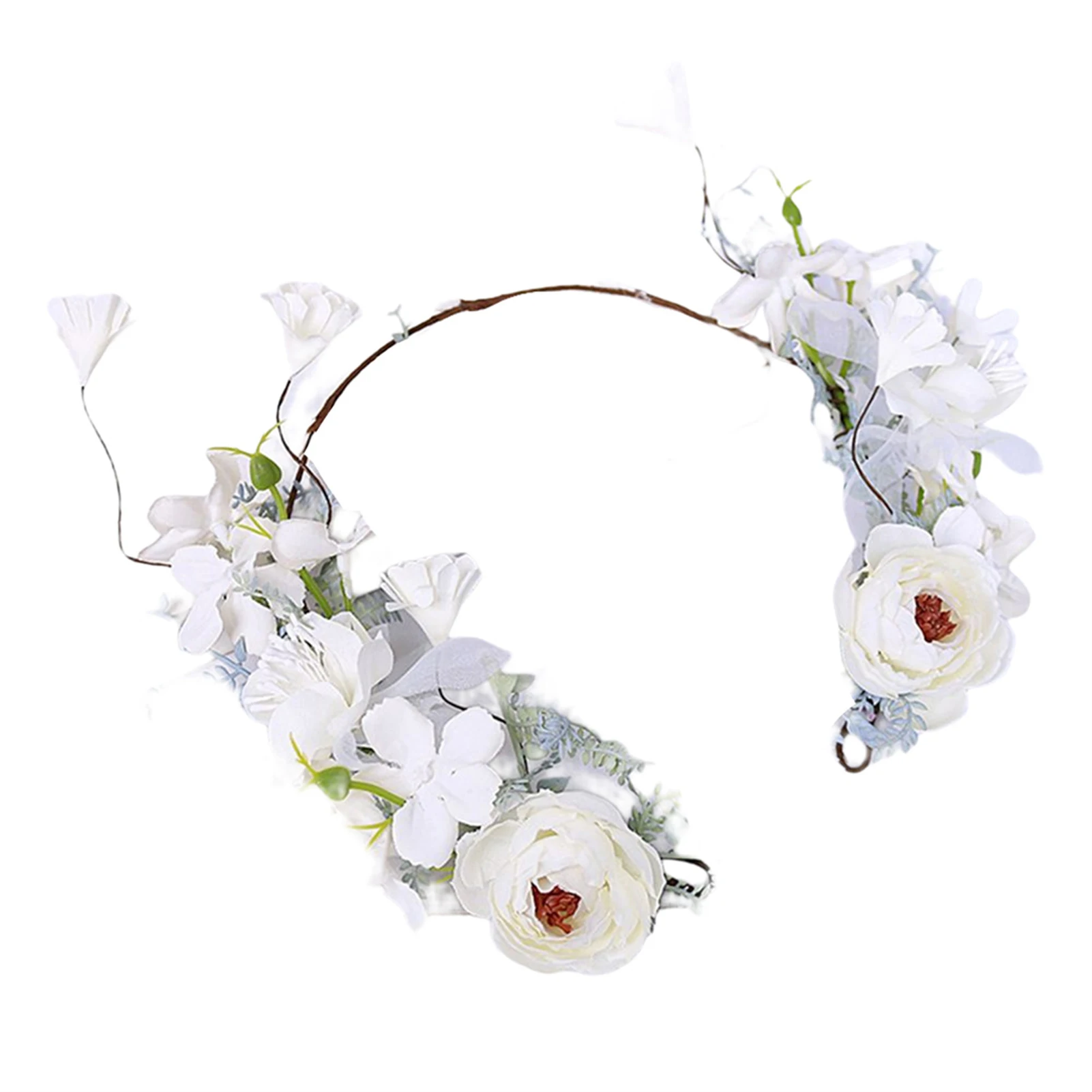 

Flower Headband Bridal Flower Garland Bridal Bridesmaid Floral Headpiece for Girls and Women Birthday Party