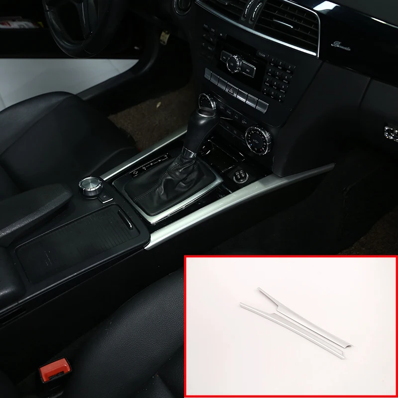 

Для Mercedes Benz C Class W204 C180 C200 C260 2007-2013 автомобильные аксессуары 2 шт. Серебряный переключатель передач боковой Декор наклейки детали