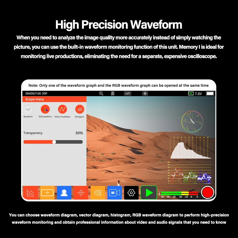 SHIMBOL MEMORY I Recording Monitor 5.5inch Real Time Recording Monitor IPS Touch Screen HDMI-compatible Camera Field