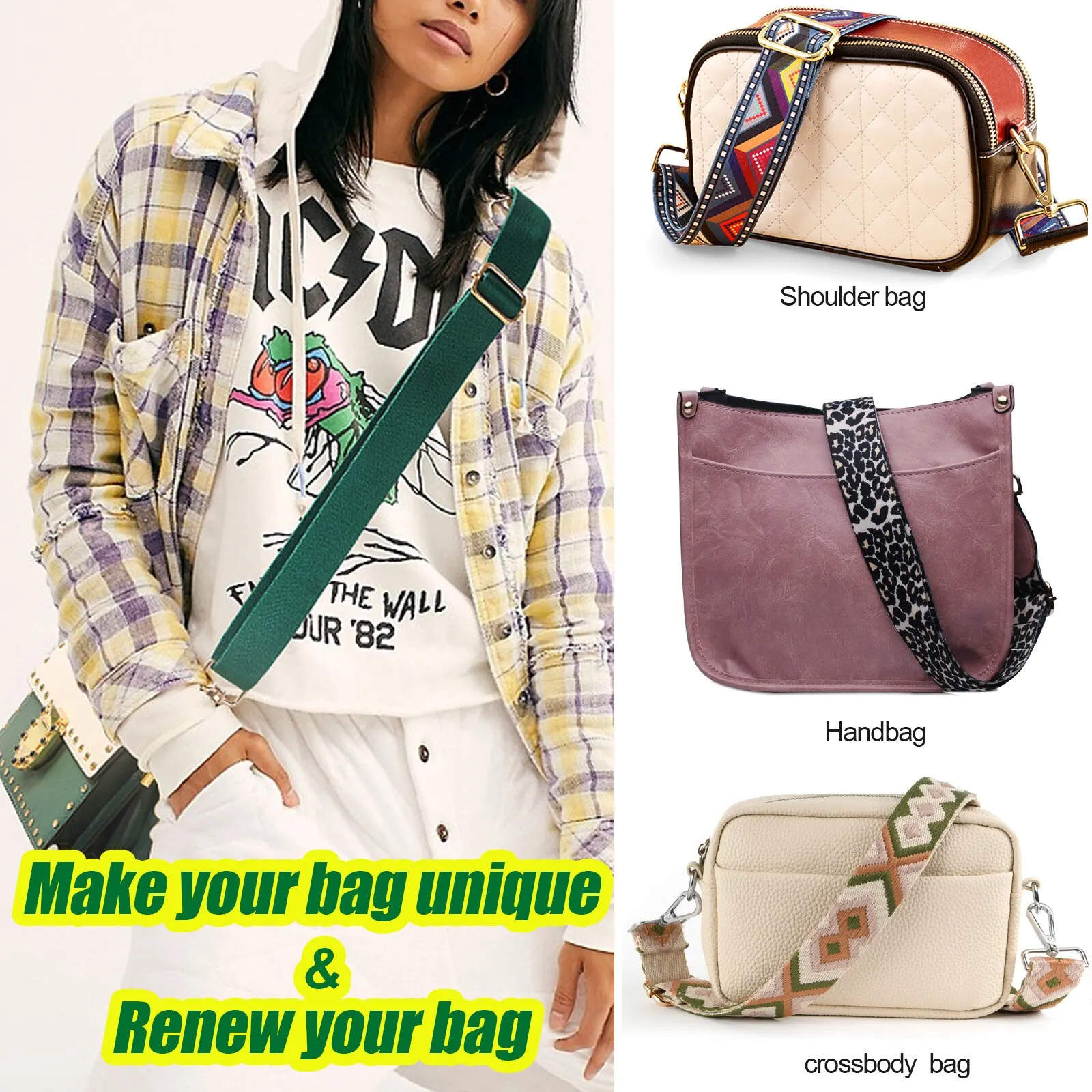 Crossbody Bags for Women Stylish Wide Strap Shoulder Bag PU Leather Daily Use Purses and Handbags with Zipper crossbody bag women shoulder bag