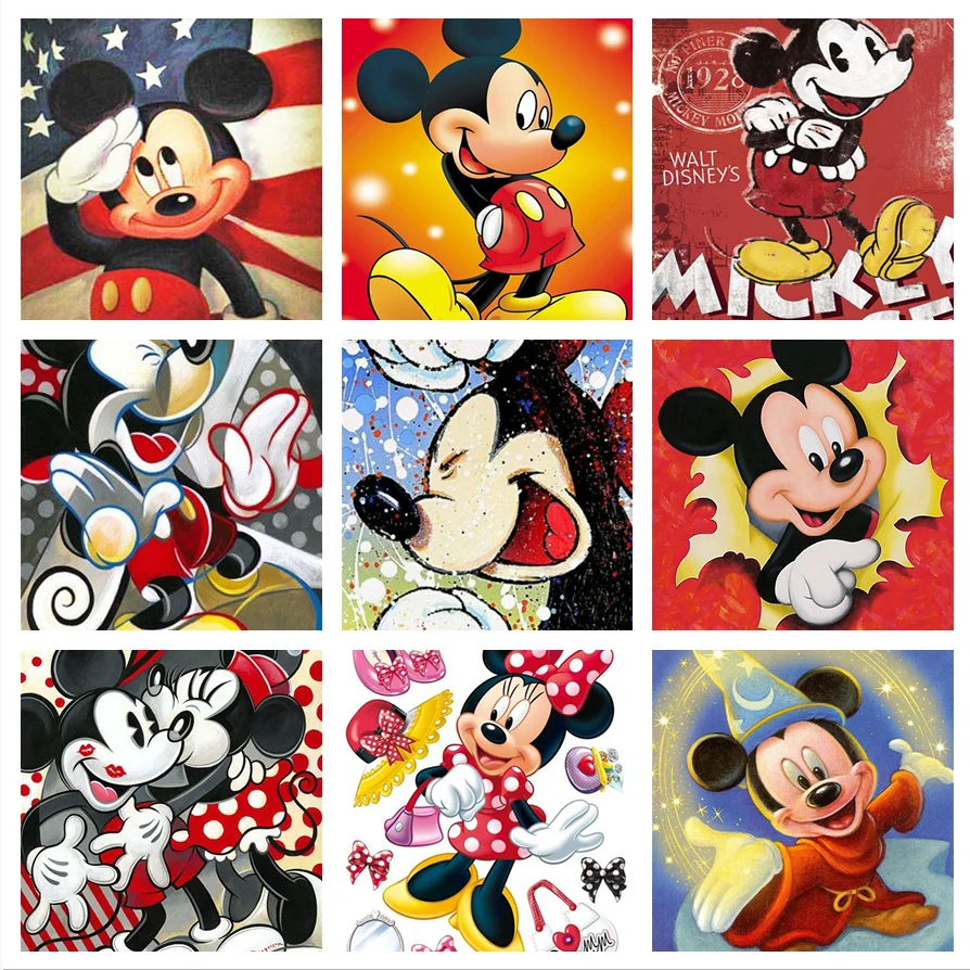 

Disney Cartoon Mickey Mouse Wall Art Canvas Painting Nordic Posters and Prints Wall Pictures for Living Room Decor