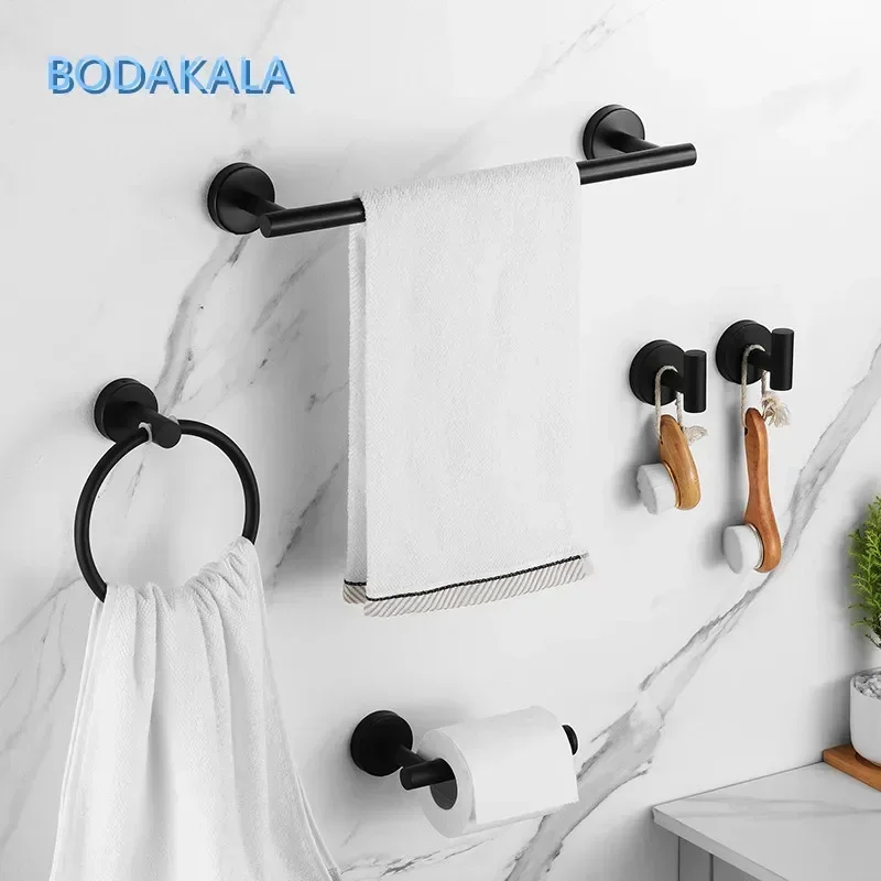 Bathroom Accessories Set Wall Mount Bathroom Hardware Set Towel Bar Towel Ring Paper Holder Hook