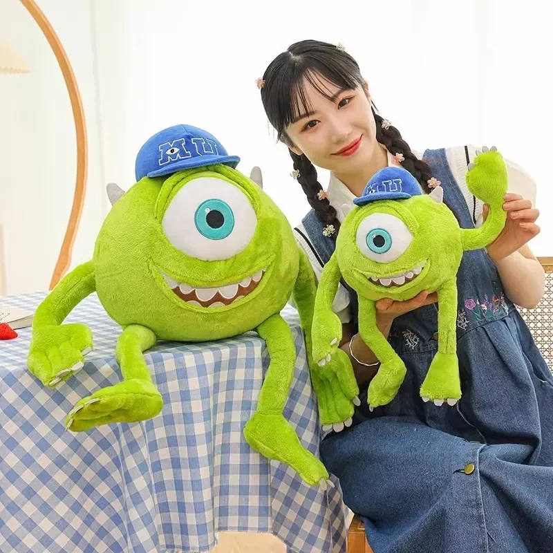 

Hot Disney Big Eyes Doll 35cm60cm80cm Mike Wearing Hat Big Eyes Strange Plush Toy Boy Doll Throw Pillow Doll Birthday Gift Girl
