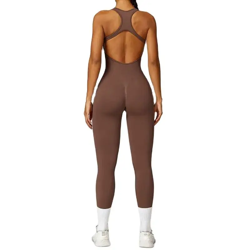 New Yoga Set Seamless Women's Jumpsuits One-Piece Gym Push Up Workout Clothes Fitness Bodysuit Sportswear Tracksuit Short Sleeve 2