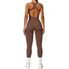 New Yoga Set Seamless Women's Jumpsuits One-Piece Gym Push Up Workout Clothes Fitness Bodysuit Sportswear Tracksuit Short Sleeve 2
