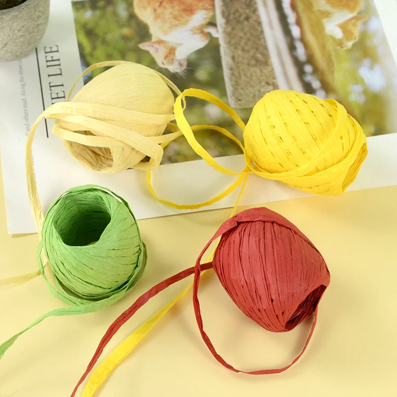 

20Meters Raffia Ribbon Paper Rope Gift Box Wrapping Crafts DIY Scrapbook Baking Box Packaging Ribbon Wedding Birthday Decoration