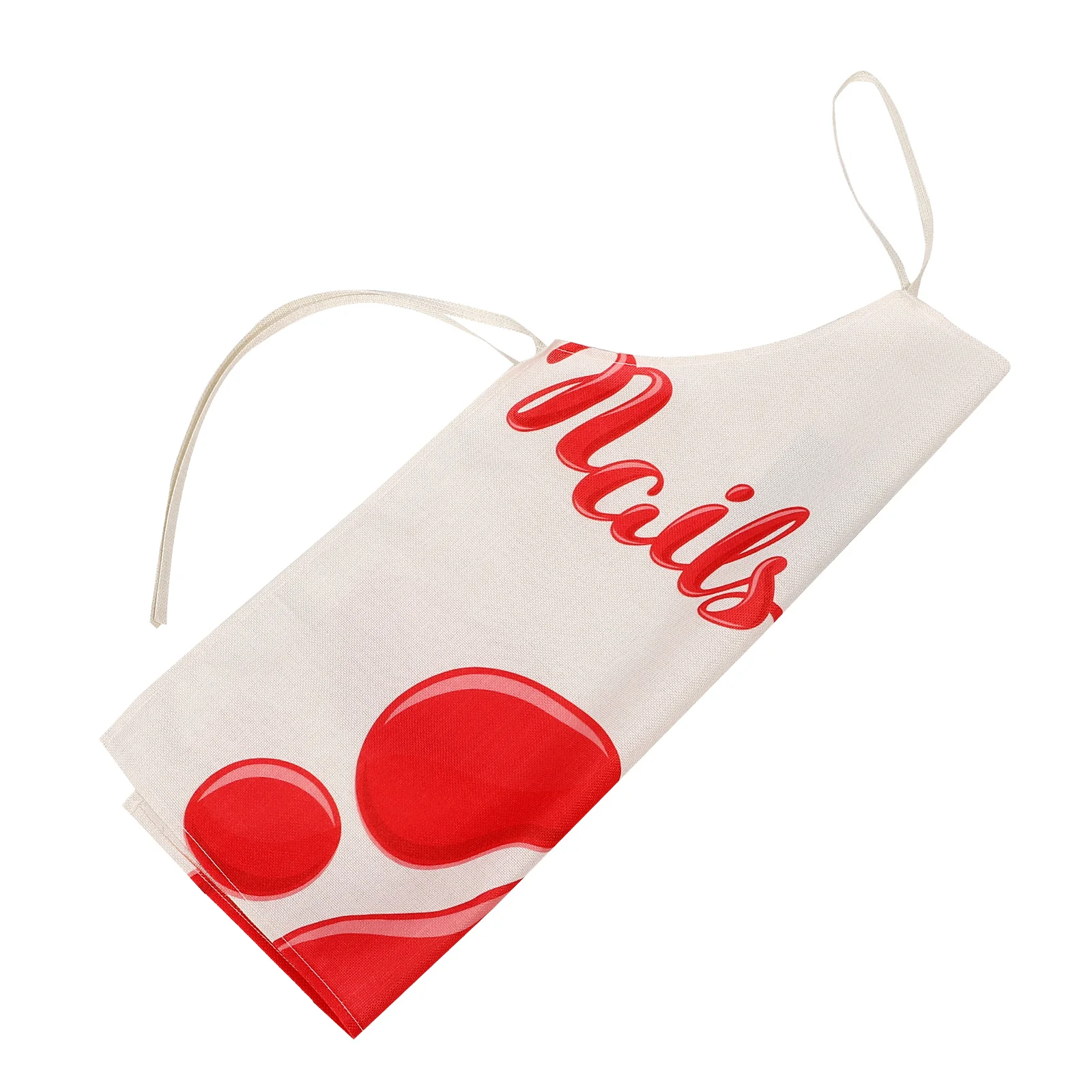 

Pink Nail Art Printing Apron Restaurant Cooking Baking Dress Cotton and Linen Painting Working Apron for Home Kitchen