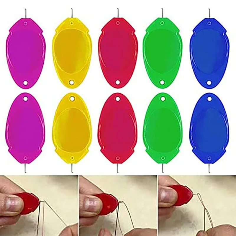 노인 가이드 바늘 실 실기 손 재봉틀 DIY 바느질 스레딩 도구, 10 개
