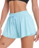 Breathable Women's Sports Shorts - Elastic Drawstring Waist, Liner Design, Side Pocket, Ideal for Gym Yoga Running Casual Wear