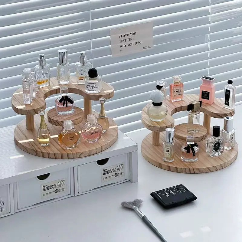 Présentoir à étages En Bois Et Acrylique F Fityle - 5 Niveaux, Dimensions 30,5x27x20 Cm - Pour Parfums, Lunettes, Figurines, Cosmétiques - Montage Facile