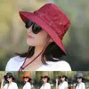 Foldable Summer Sunscreen Hat Unisex Waterproof UV Protection Fisherman Hat Wide Brim Solid Color Bucket Hat 1