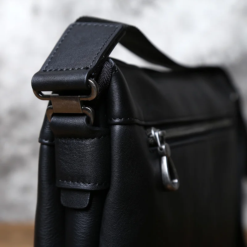 Fashion Men's Shoulder Bag Leather Casual Messenger Bag Top Layer Cowhide Horizontal Briefcase 10 Inch Ipad NZPJ