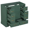 36" Bathroom Vanity Without Sink, Cabinet Base Only, Six Drawers, Multi-Functional Drawer Divider, Adjustable Shelf, Green 1