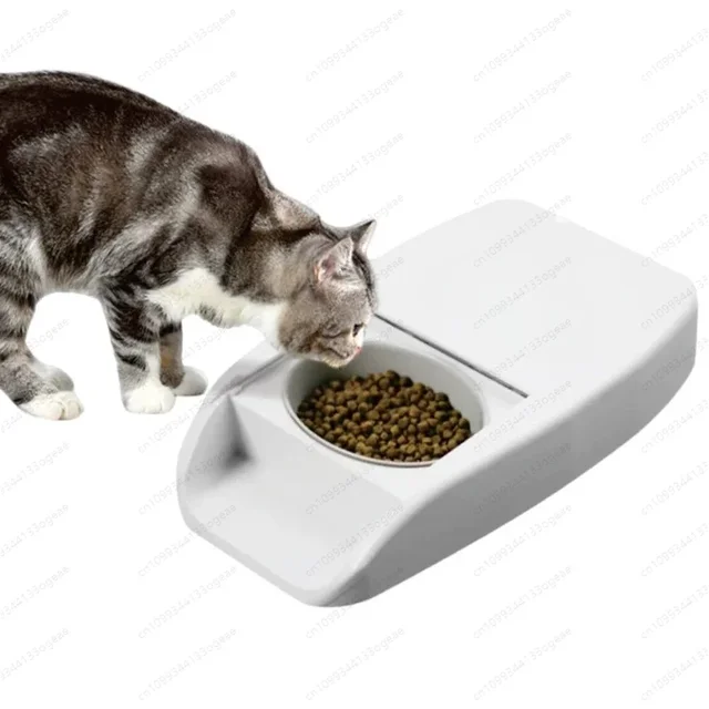 Anti-stealing pet automatic feeder smart chip recognition infrared induction multi-pet cat cat bowl timing machine 1