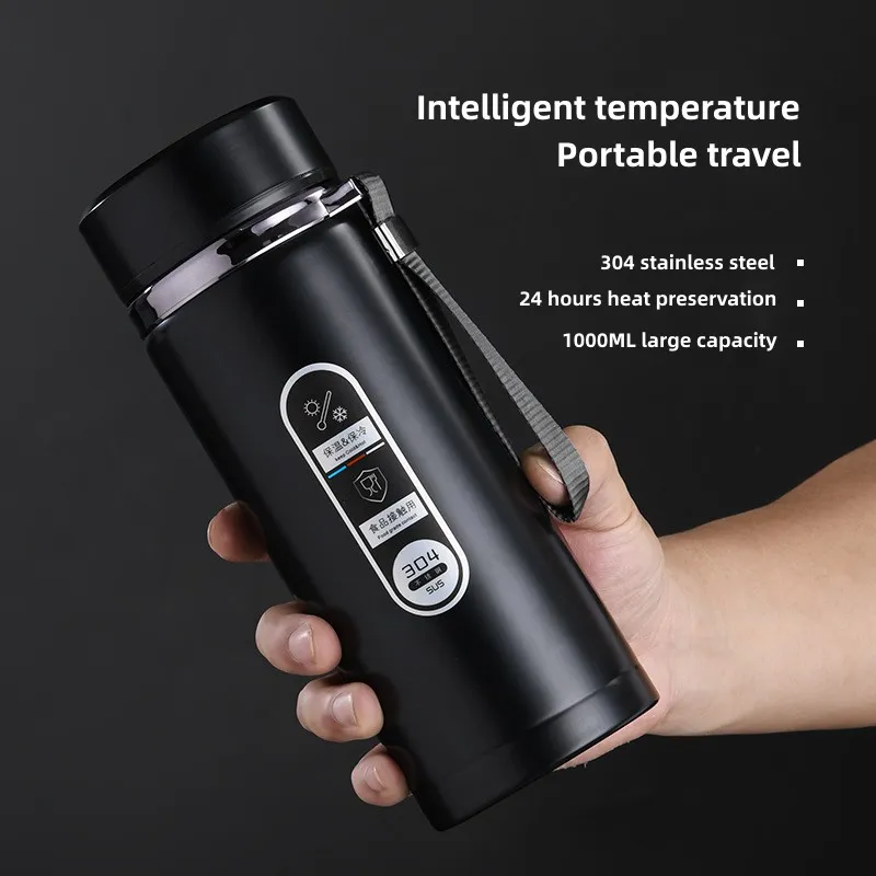500ML-1Liter Stainless Steel Thermos Bottle with LED Temperature