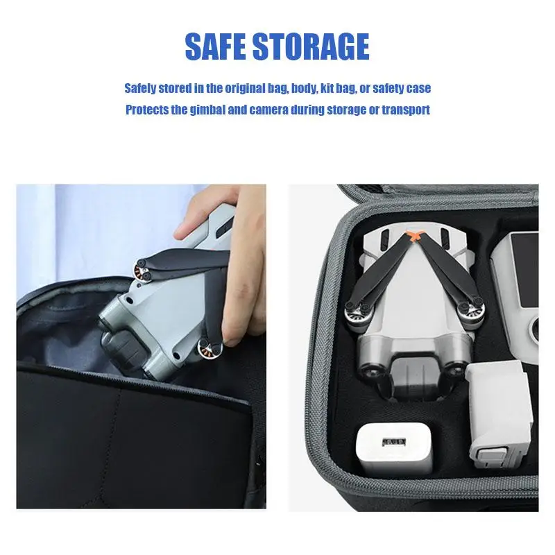 Achetez housse protection caméra et objectif pour DJI Mini 3 Pro, installation facile sur le drone, vue de profil.
