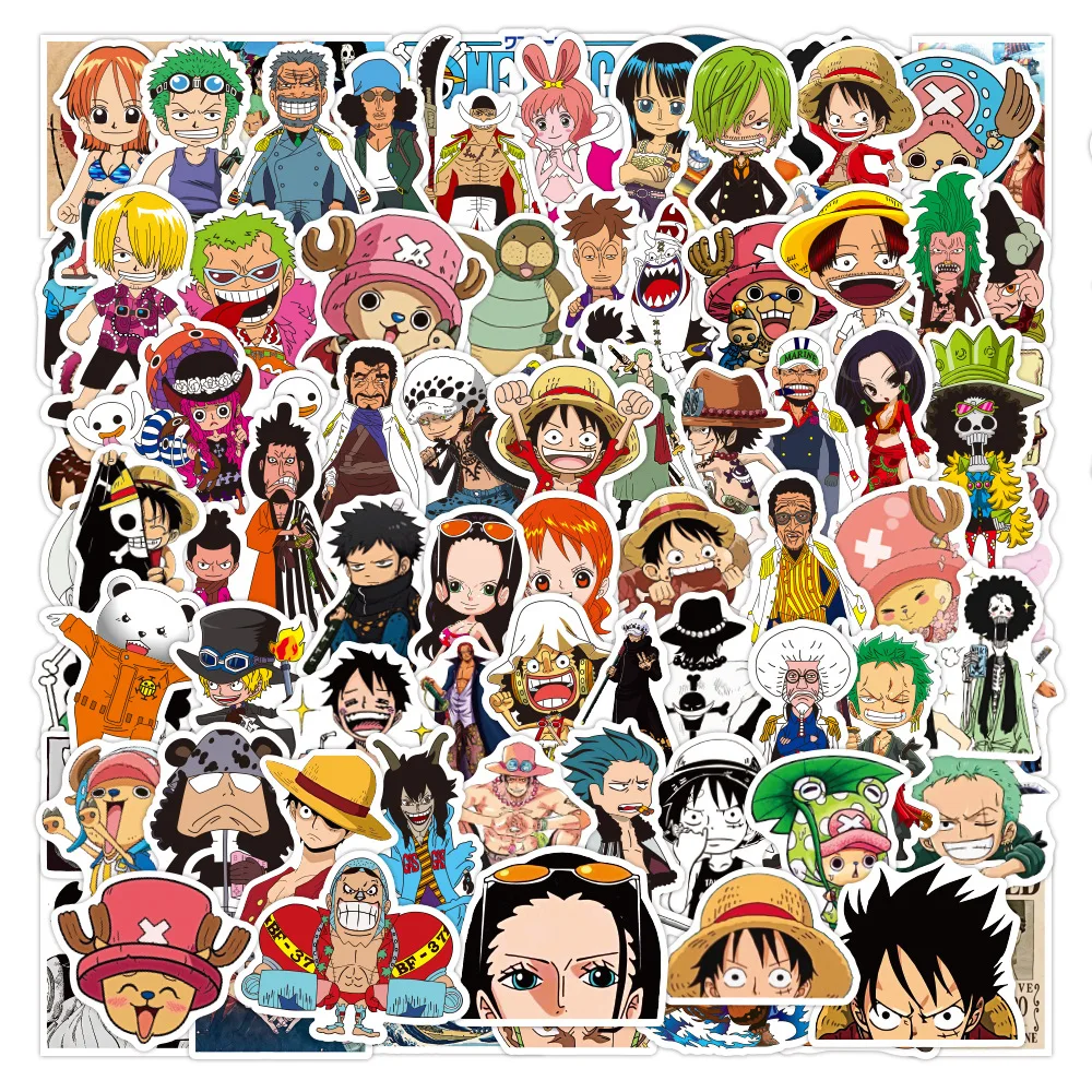 

100pcs/Set ONE PIECE Anime Cartoon Stickers Decal For Luggage Notebook Helmet Decal Computer Refrigerator Skateboard Trunk
